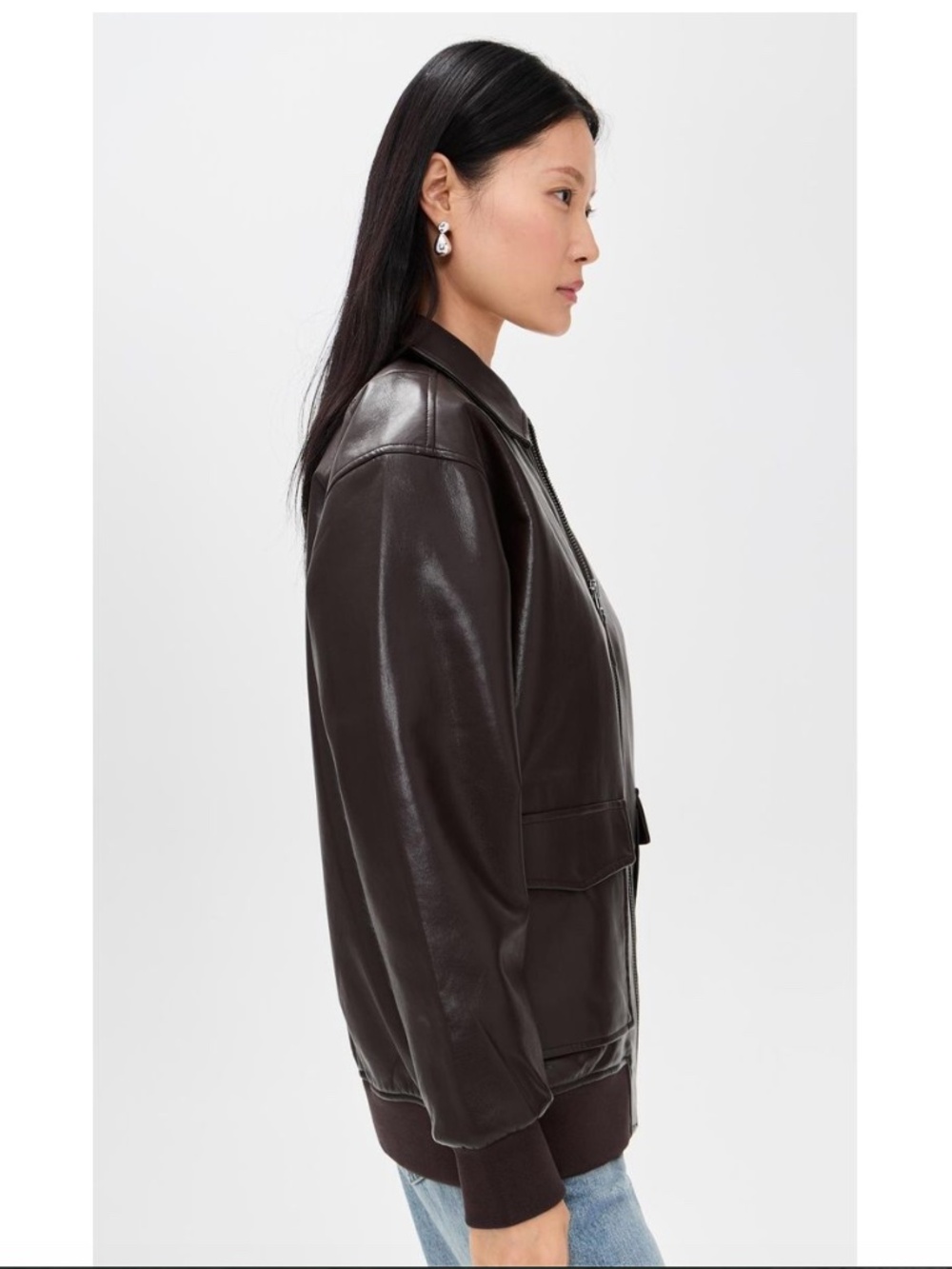 ANINE BING Kelanie Brown Leather Jacket - Picture 4 of 4